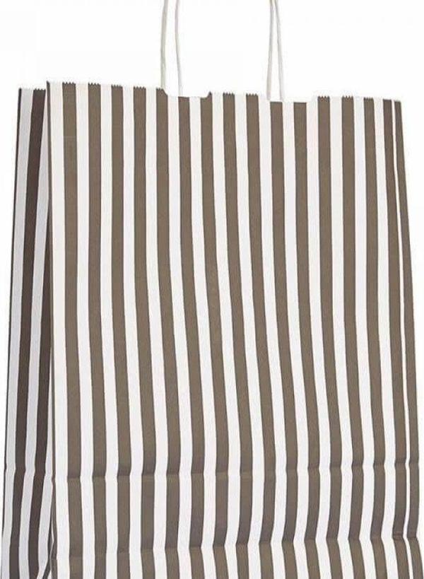 Umur Karton Hediye Çantası 12X32X40Cm Siyah Beyaz Çizgili 90 Gram 30012886  (25 Li Paket) - Image 1