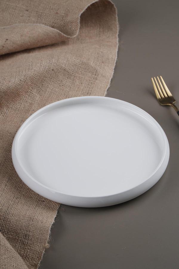 Acar Bianco Perla Porselen Yuvarlak Tabak - 23,5 cm - Image 1