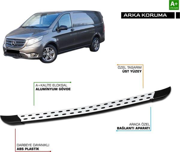 Mercedes Vito W447 TrimLine Gri Arka Koruma 2014 2015 2016 2017 2018 2019 2020 2021 2022 2023 2024 2025 2026 - Image 1