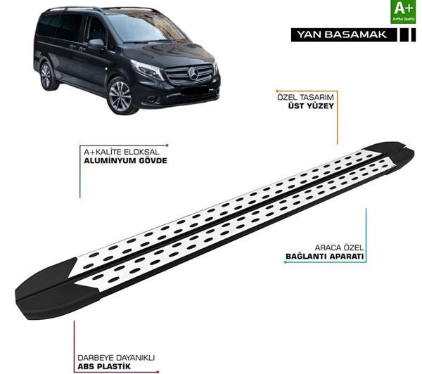 Mercedes Vito W447 EXTRA UZUN ŞASE TrimLine Gri Yan Basamak 2014 2015 2016 2017 2018 2019 2020 2021 2022 2023 2024 2025 2026 - Image 1