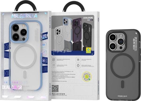 Blueo iPhone 14 Pro Max Dual Color Skin Friendly Magsafe Kılıf Siyah - Image 1