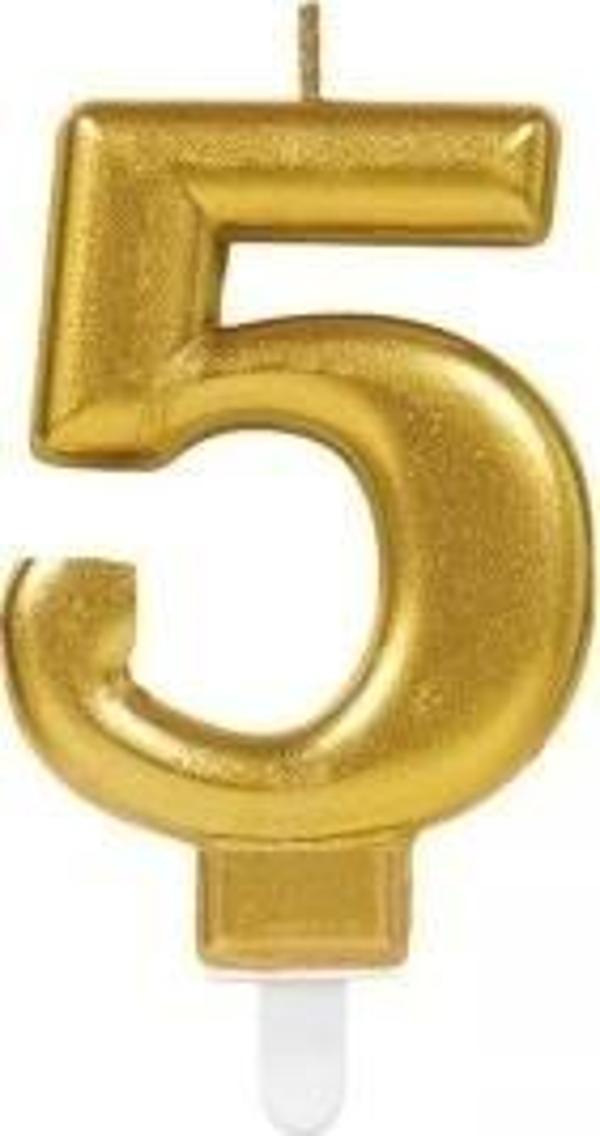 5 Rakam Mum Gold Renk - Image 1