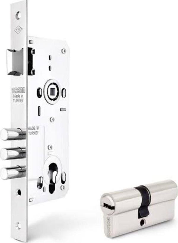 Tursan Alüminyum Ve Ahşap Kapılar İçin Silindirli 3 Milli Geniş Tip Kilit 45 Mm - Image 1