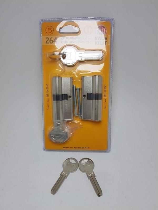 Kale 264 2 Li Set 2 Anahtar Hediyeli Mandallı Saten Ortak Anahtar-Alt Üst Aynı Anahtar Ile Açılır - Image 1