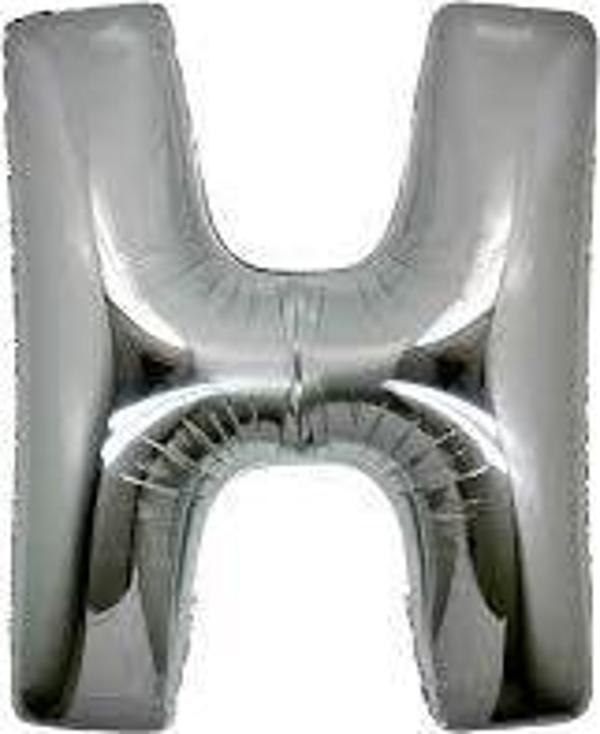 H Harf Folyo Balon Gümüş Renk  40 inç - Image 1