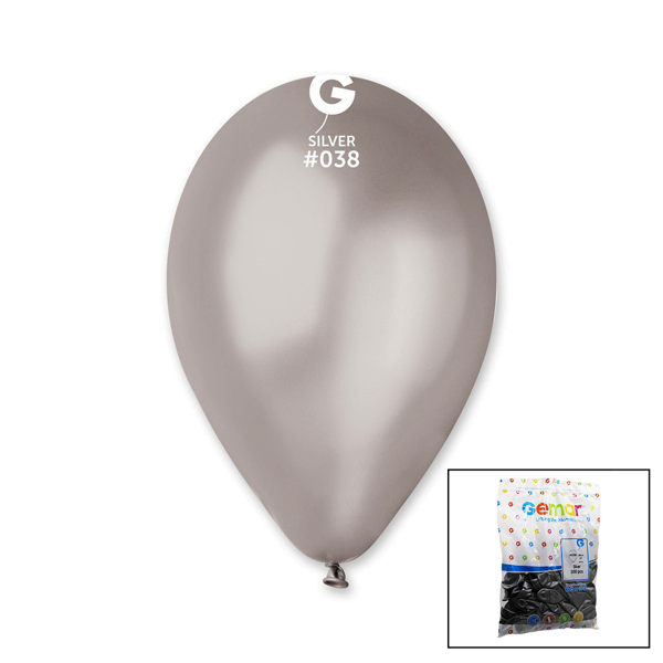 GM-110-38 METALİK - GÜMÜŞ BALON 11 apos; apos; - 28CM - 100 ADET (81) - Image 1