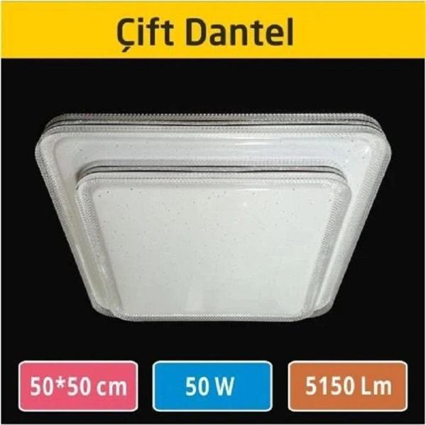 Erbay 50X50 Dekoratif Dantel 54W Sıva Üstü Led Armatür Tavan Armatür - Image 1