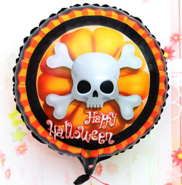 Halloween İskelet Kuru Kafa Folyo Balon 18 inç - Image 1