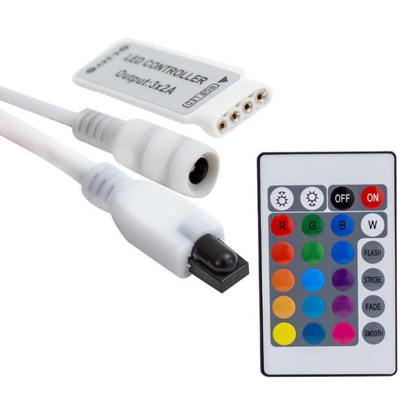 MİNİ 24 TUŞLU 5 VOLT - 12 VOLT - 24 VOLT - 3.2 AMPER KUMANDALI RGB LED KONTROL CİHAZI (81) (K246) - Image 1