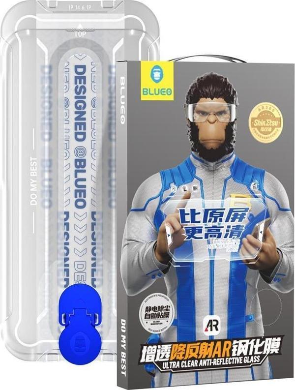 Blueo iPhone 14 Pro Ultra Clear AR Anti-Reflective HD Uygulama Aparatlı Cam Ekran Koruyucu - Image 1