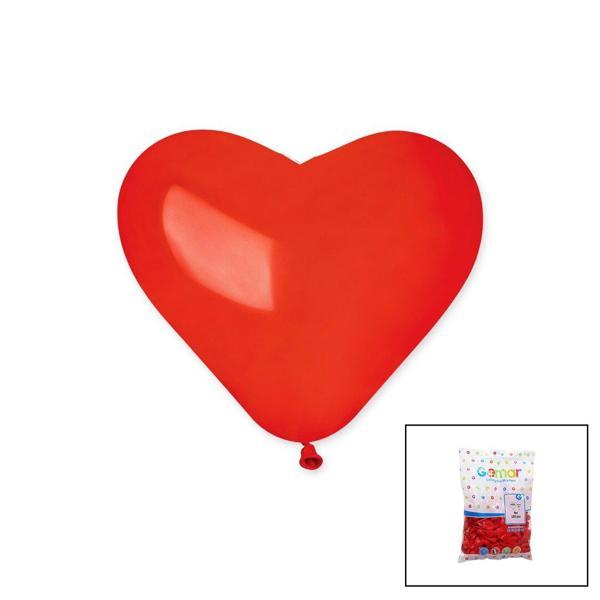 KIRMIZI KALP BALON 10 İNÇ - 25CM - 100PCS (K246) - Image 1