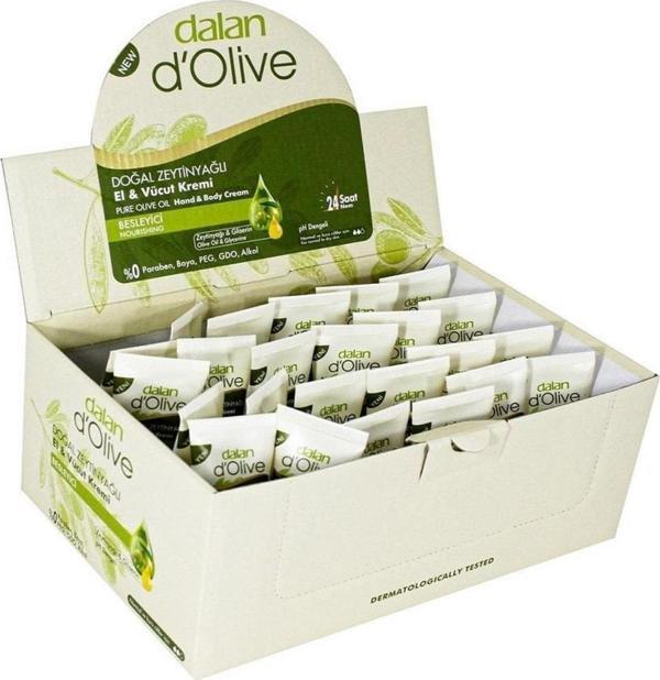Dalan D'Olive Doğal Zeytinyağlı Besleyici El & Vücut Kremi 20 Ml 24 Adet - Image 1