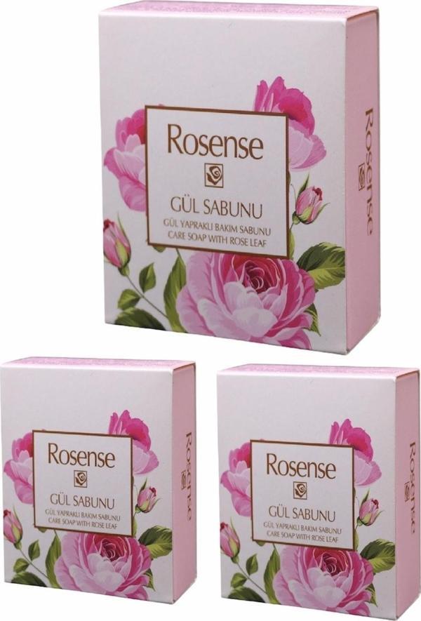 Rosense Gül Yapraklı Cilt Bakım Sabunu 100 Gr 3 Adet - Image 1