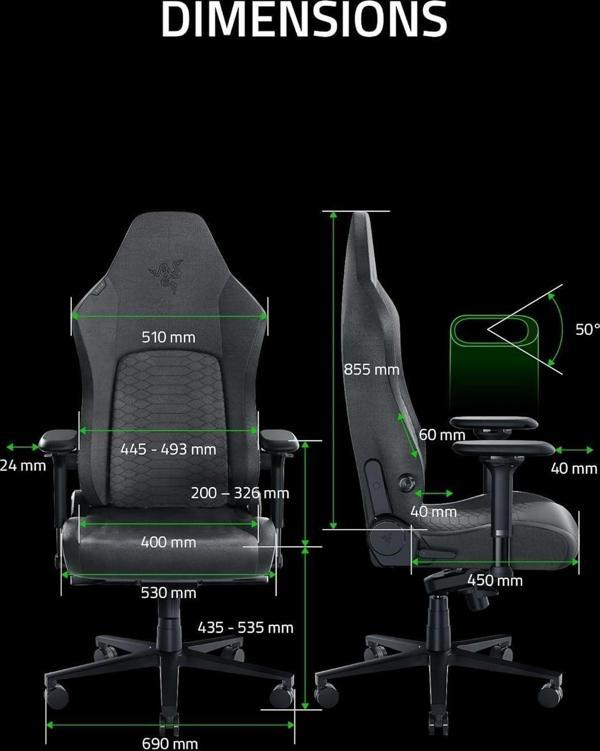 Razer İskur V2 Oyuncu Koltuğu Fabric RZ38-04900300-R3G1 - Image 1