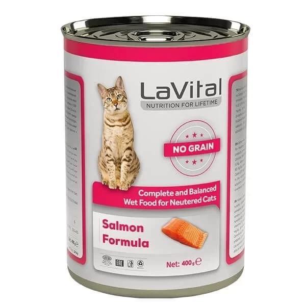 Lavital Sterilised Tahılsız Somonlu Kısır Konserve Kedi Maması 400 Gr - Image 1