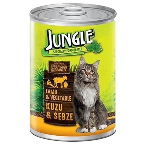 Jungle Kuzu Etli ve Sebzeli Yetişkin Konserve Kedi Maması 415 Gr - Image 1