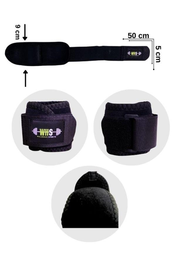 Whs Store Siyah Bilek Destekli Ağırlık Kaldırma Cırtlı Bileklik - Image 1