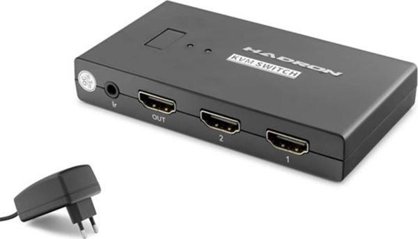 Hadron Hdx1373 2 Port + 4-  Hdmi Kvm Switch Usb Hdmi Kablolu Siyah - Image 1