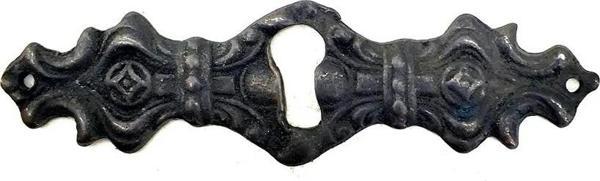 Antika Tarz Dekoratif Pirinç Anahtar Ağızlığı -  28x104mm, Oksit - Image 1
