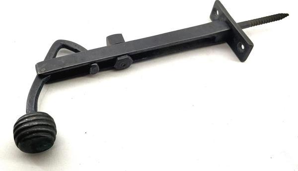 Antika Tarz Dekoratif Pirinç Ayarlı Panjur Stoperi - 150x55 Mm, Oksit - Image 1