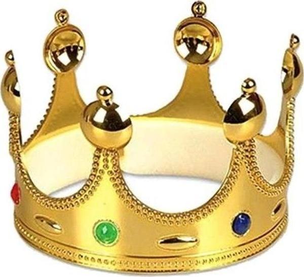 Plastik Kral Tacı Altın Renk Yetişkin Boy 55 Cm - Image 1