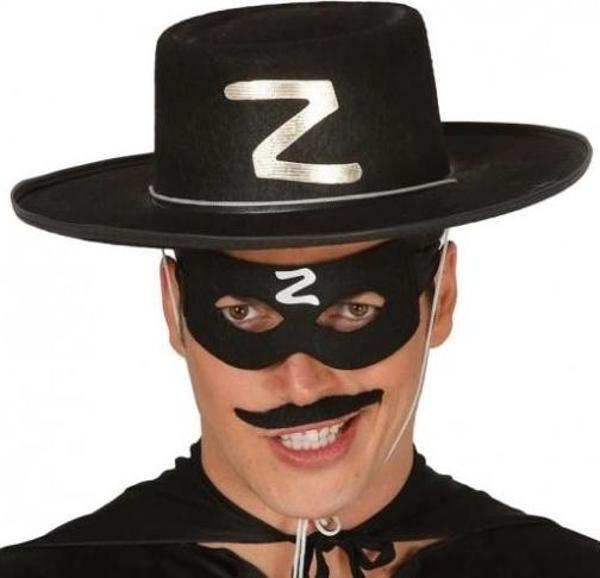 Z Logolu Yetişkin Zorro Şapkası Ve Zorro Maskesi - Image 1