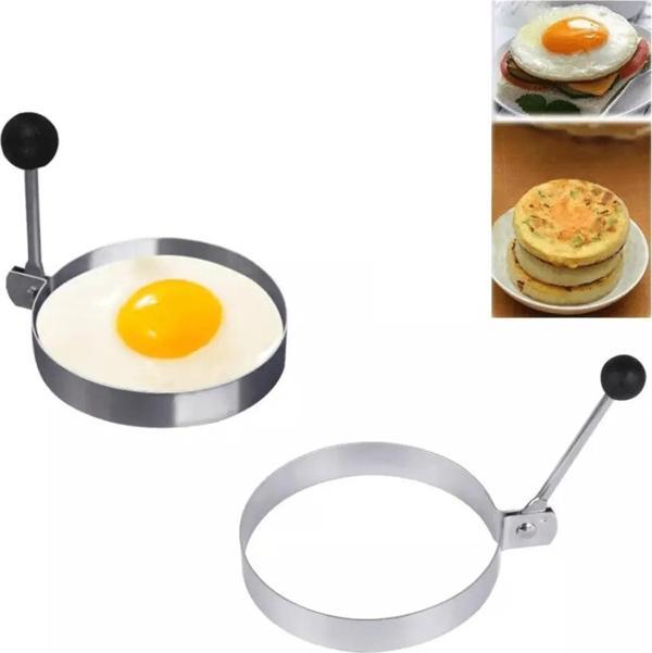 Metalik Daire Şeklinde Metal Omlet Yumurta Ve Krep Kalıpları - Image 1