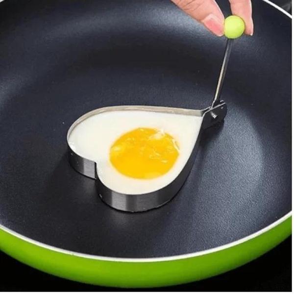 Metalik Kalp Şeklinde Metal Omlet Yumurta Ve Krep Kalıpları - Image 1