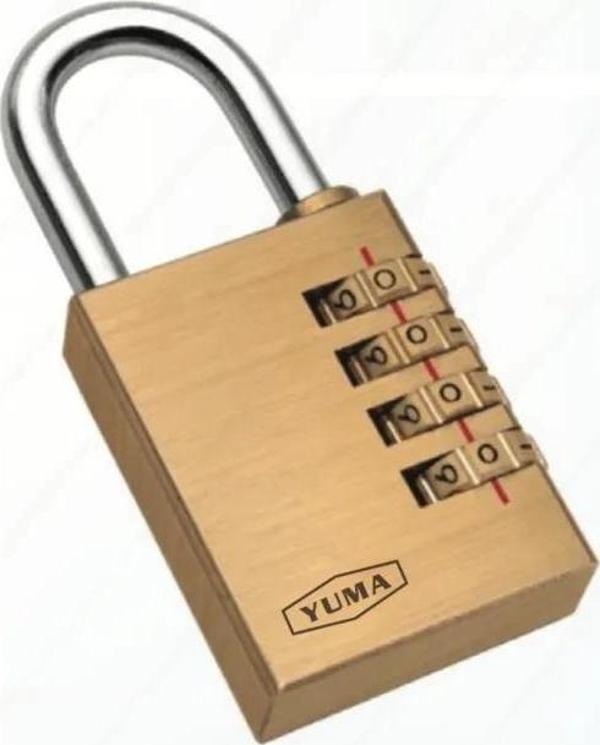 Pirinç Şifreli Asma Kilit - 3 Basamaklı 25mm - Image 1