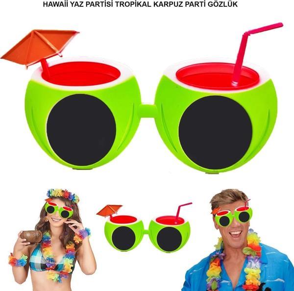 Karpuz Şekilli Tropikal Hawaii Yaza Merhaba Parti Gözlüğü - Image 1