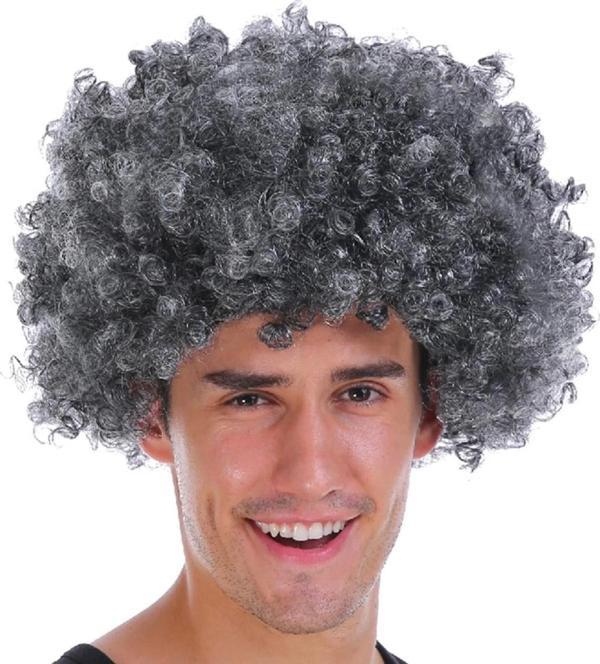 Gri Renk Kabarık Bonus Peruk Afro Takma Saç - Image 1