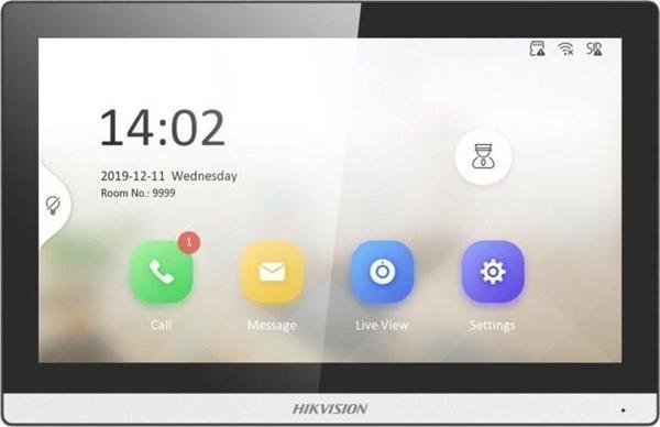 Hikvision DS-KH6350-WTE1 7" Wi-Fi Dokunmatik Ekranlı Çok Yönlü Mikrofon Villa Tipi İnterkom İç Ünite - Image 1
