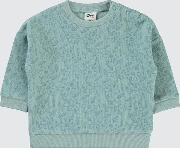 Civil Baby Çiçek Baskılı 6-18 Ay Sweatshirt - Yeşil9-12 Ay - Image 1