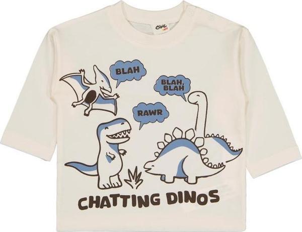 Civil Baby Dinazorlar 6-18 Ay Sweatshirt - Ekru6-9 Ay - Image 1