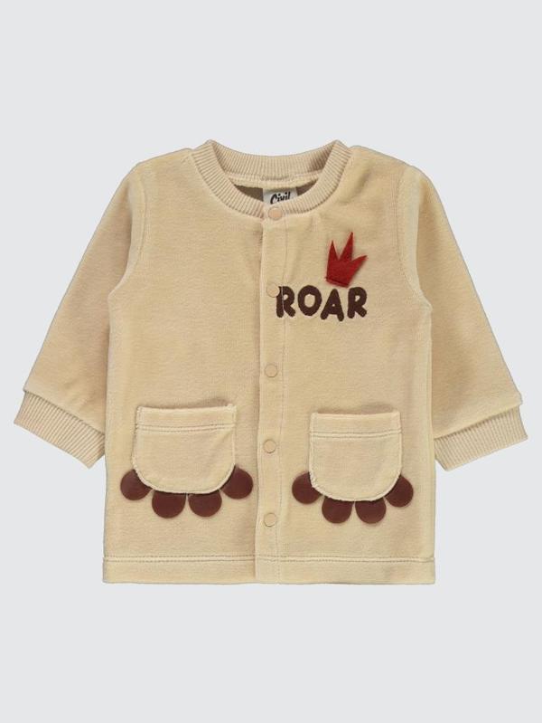 Civil Baby Roar Nakışlı  Pijama Takımı - Bej6-9 Ay - Image 1