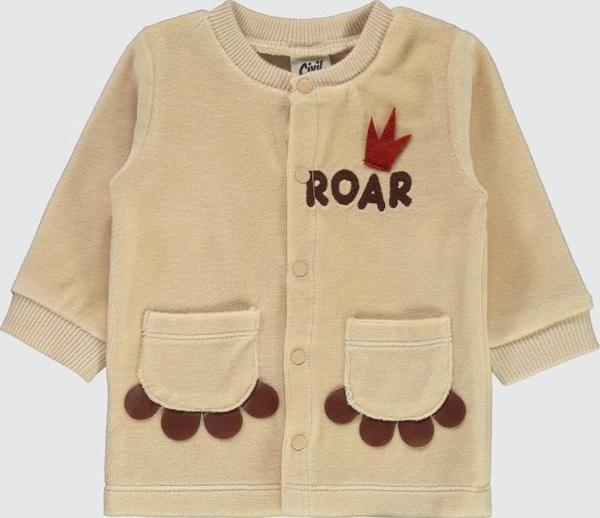 Civil Baby Roar Nakışlı  Pijama Takımı - Bej6-9 Ay - Image 1