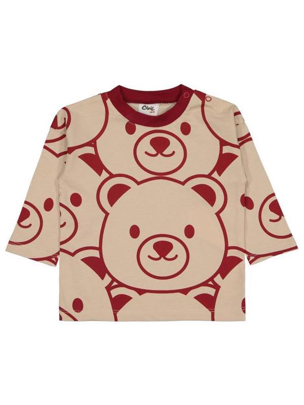 Civil Baby Ayıcıklar Baskılı 6-18 Ay Sweatshirt - Bordo18-24 Ay - Image 1