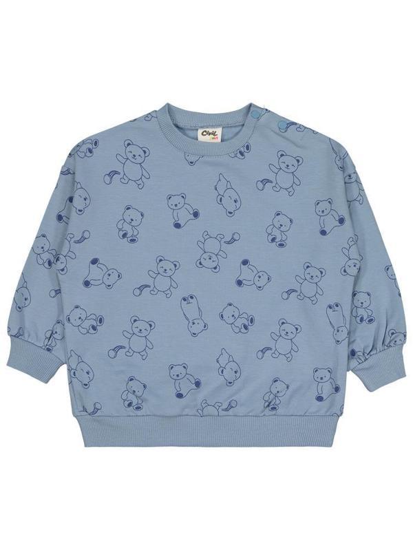 Civil Baby Kontür Ayı Empirme 6-18 Ay Sweatshirt - Mavi18-24 Ay - Image 1