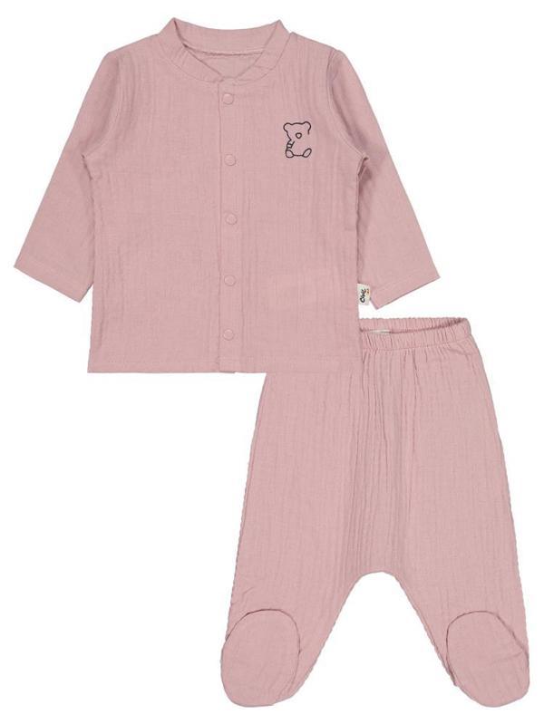 Civil Baby Ayıcık Baskılı 1-9 Ay Pijama Takımı - Pembe1-3 Ay - Image 1