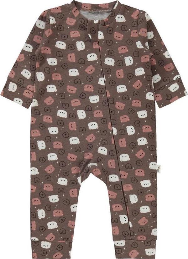 Civil Baby Ayı Kafası Baskılı 3-18 Ay Tulum - Kahverengi6-9 Ay - Image 1