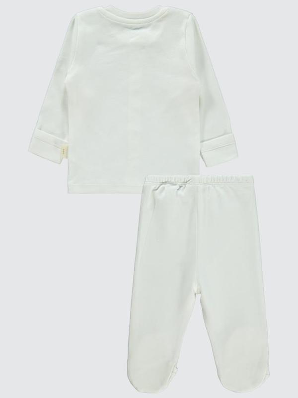 Civil Baby Organik Pamuklu 0-6 Ay Bebe Pijama Takımı - Ekru0-1 Ay - Image 1