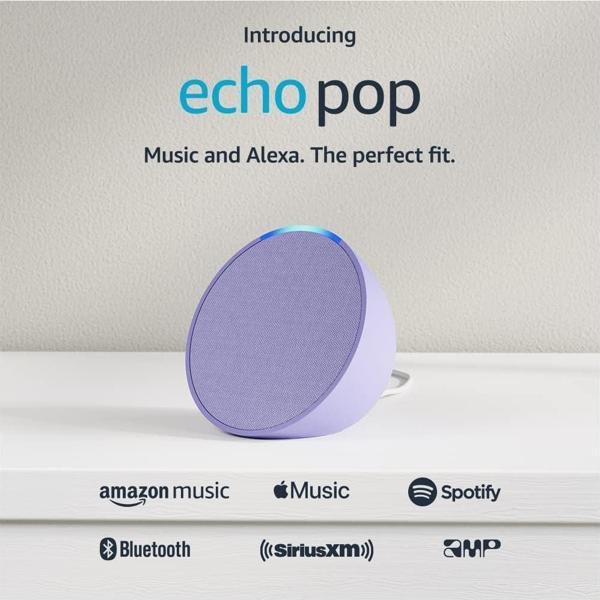 Echo Pop - Tam Ses Kompakt Akıllı Hoparlör - Lavanta Çiçeği - Image 1