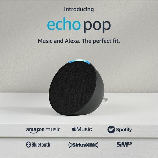 Echo Pop - Tam Ses Kompakt Akıllı Hoparlör - Siyah - Image 1