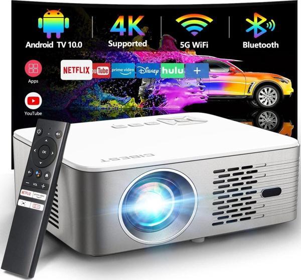 CIBEST Ev Filmi FHD Projektörü - 4K Destekli Android TV, 5G WiFi-Bluetooth - Image 1