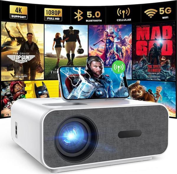HOMPOW Mini Taşınabilir Projektörler - WiFi ve Bluetooth’lu 4K Destekli - Image 1