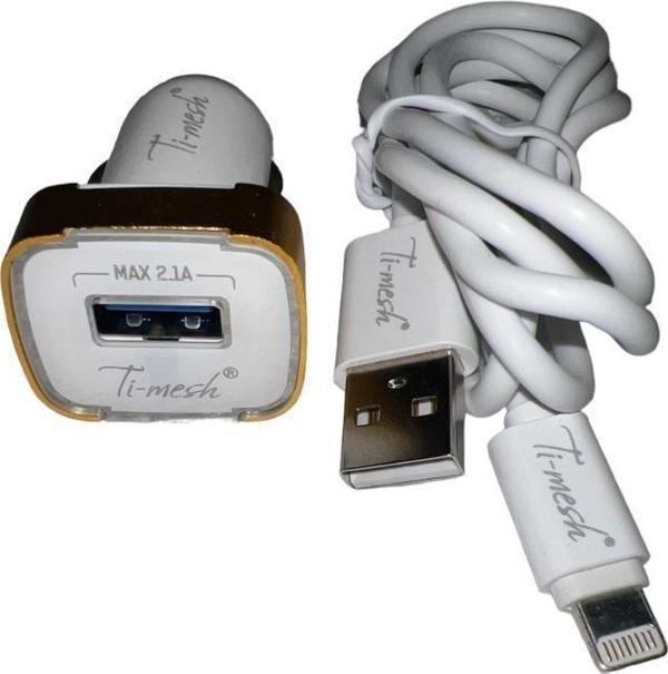 PDAteknoloji Lightning 2.1A Araç Şarj Cihazı DL-DC211B Beyaz - Image 1