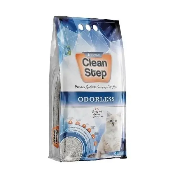 Clean Step Odorless Aktif Karbonlu Kokusuz İnce Taneli Topaklanan Bentonit Kedi Kumu 10 Lt - Image 1