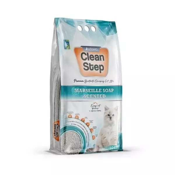 Clean Step  Aktif Karbonlu Marsilla Kokulu İnce Taneli Topaklanan Bentonit Kedi Kumu 5 Lt - Image 1