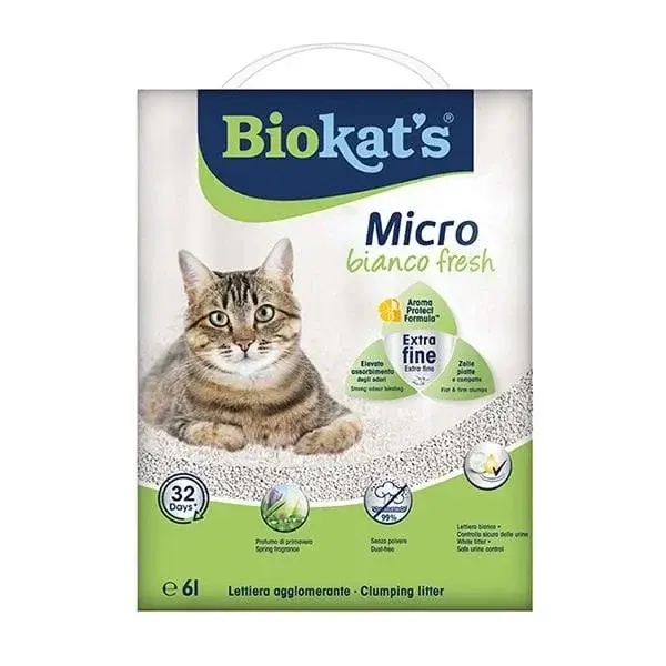 Biokats Micro Fresh Bahar Kokulu Topaklanan Doğal Kedi Kumu 6 Lt - Image 1