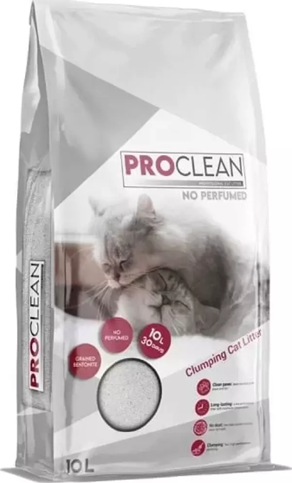 ProClean Naturel Kokusuz Topaklanan Kedi Kumu İnce Taneli 10 Lt - Image 1